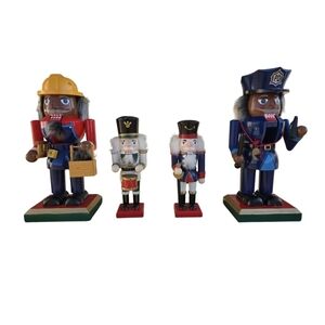 Nutcracker Solid Wooden Officer Construction Worker Drummer Traditional Holiday
